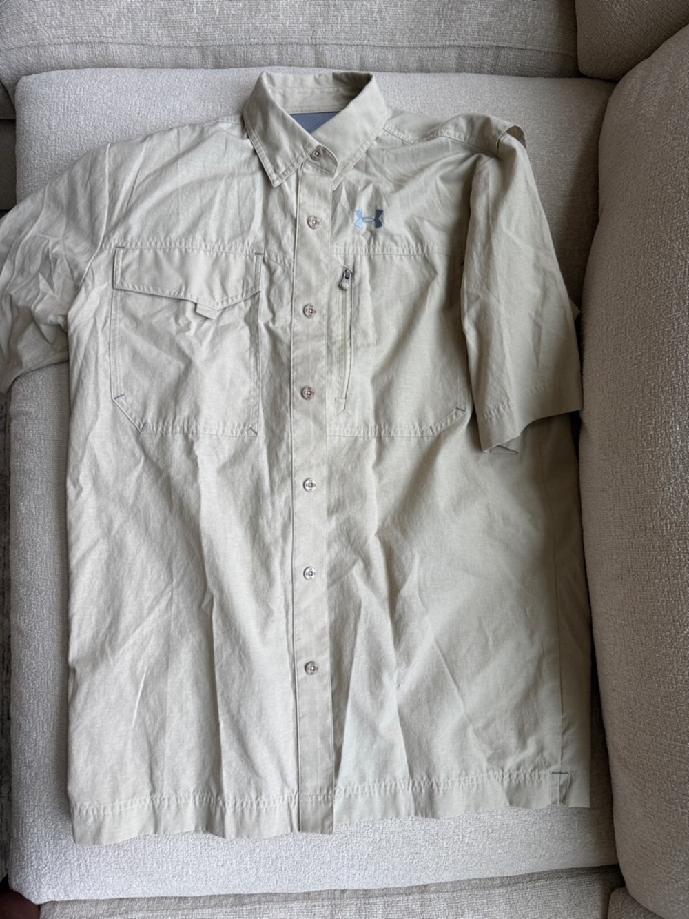 Under Armour Men’s Short-Sleeve Button-Down Shirt - Light Beige